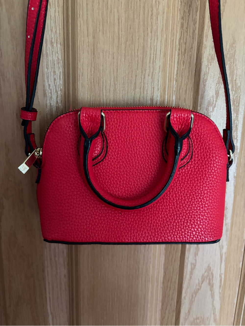 a new day Red Pebble Leather Mini Crossbody Purse - Picture 6 of 11